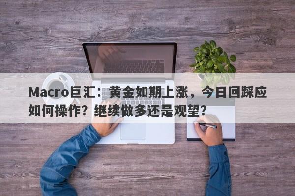 Macro巨汇：黄金如期上涨，今日回踩应如何操作？继续做多还是观望？